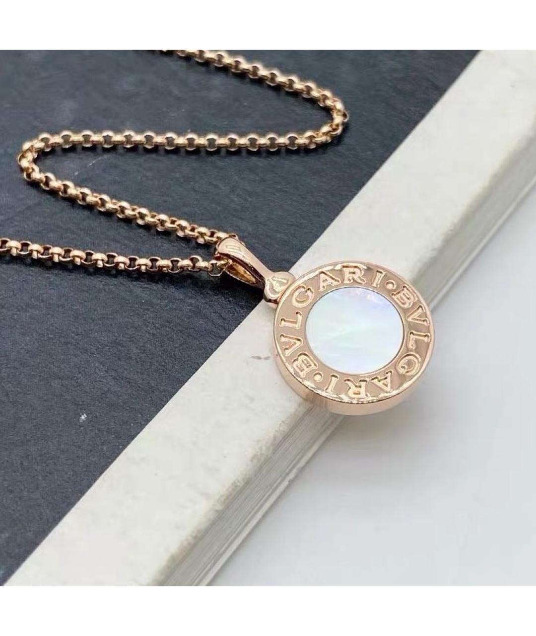 BVLGARI Белое колье из розового золота, фото 4