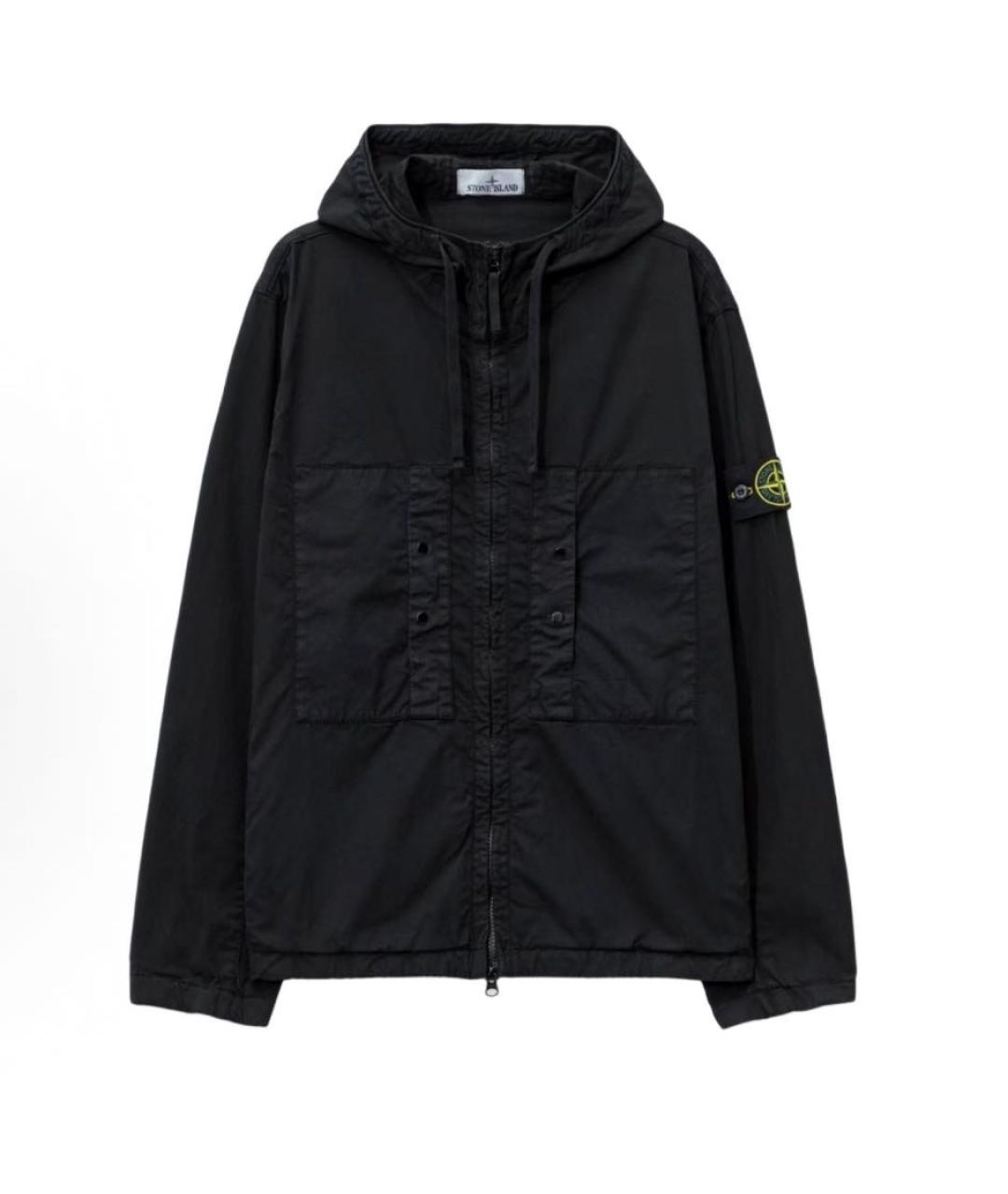 STONE ISLAND Черная хлопковая куртка, фото 1