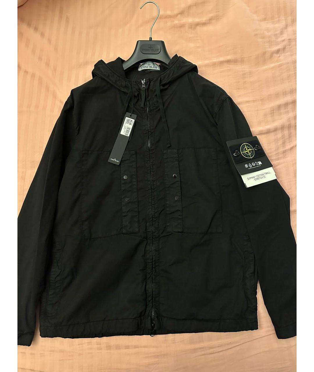 STONE ISLAND Черная хлопковая куртка, фото 4
