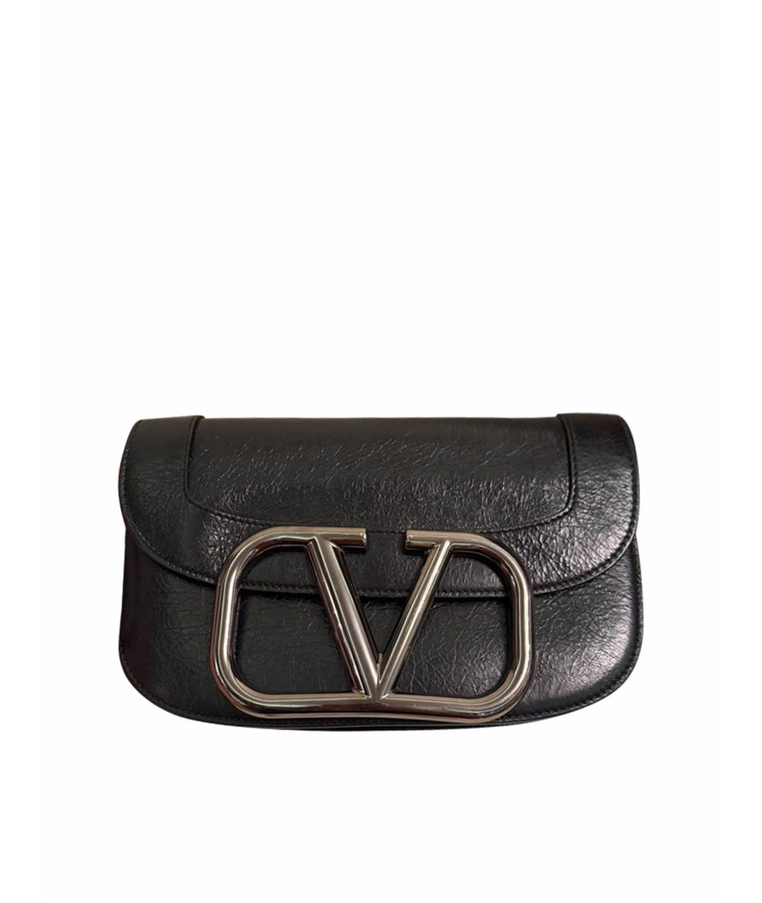 VALENTINO Черная кожаная сумка через плечо, фото 1