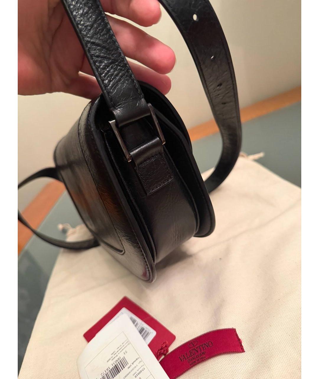 VALENTINO Черная кожаная сумка через плечо, фото 2