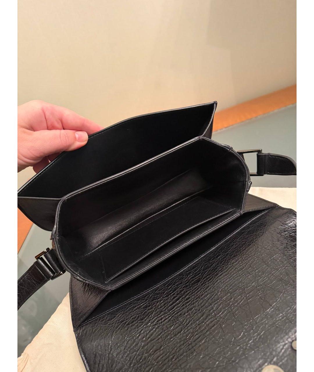 VALENTINO Черная кожаная сумка через плечо, фото 4