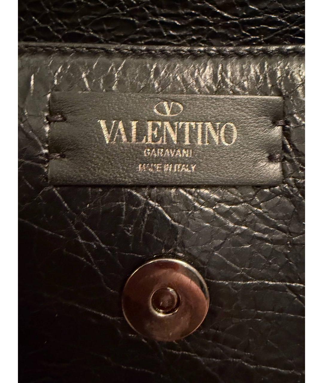 VALENTINO Черная кожаная сумка через плечо, фото 8