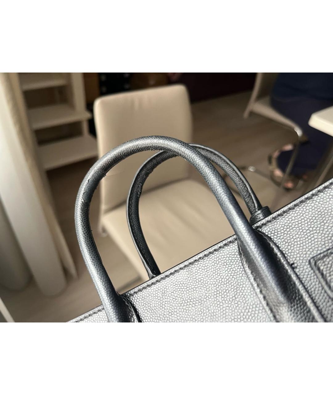 SAINT LAURENT Черная кожаная сумка с короткими ручками, фото 7