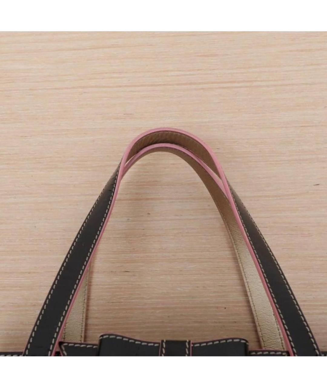 LOEWE Бордовая кожаная сумка с короткими ручками, фото 8