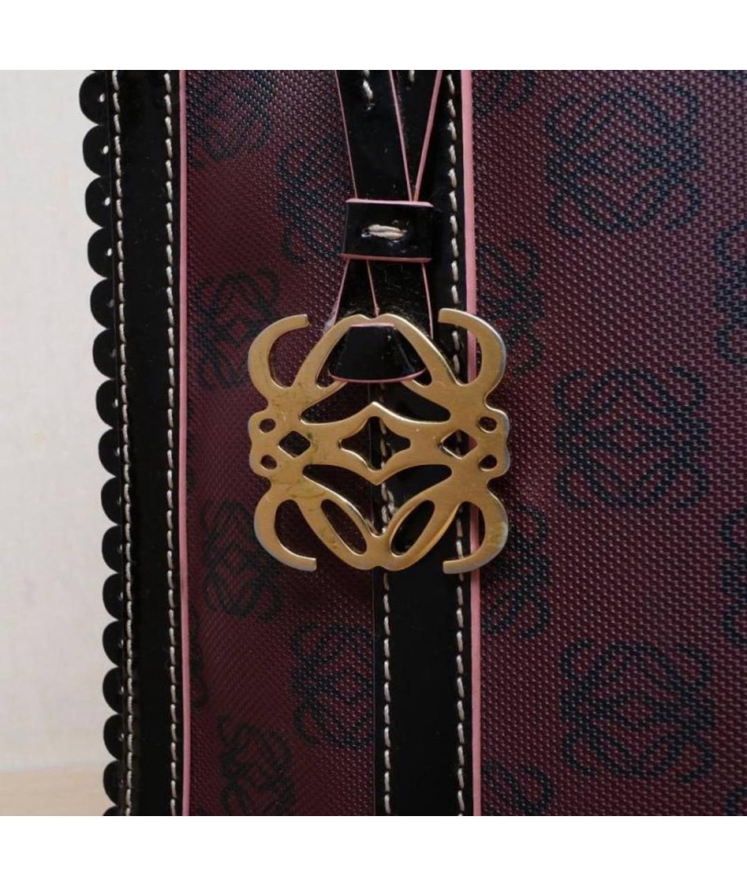 LOEWE Бордовая кожаная сумка с короткими ручками, фото 5