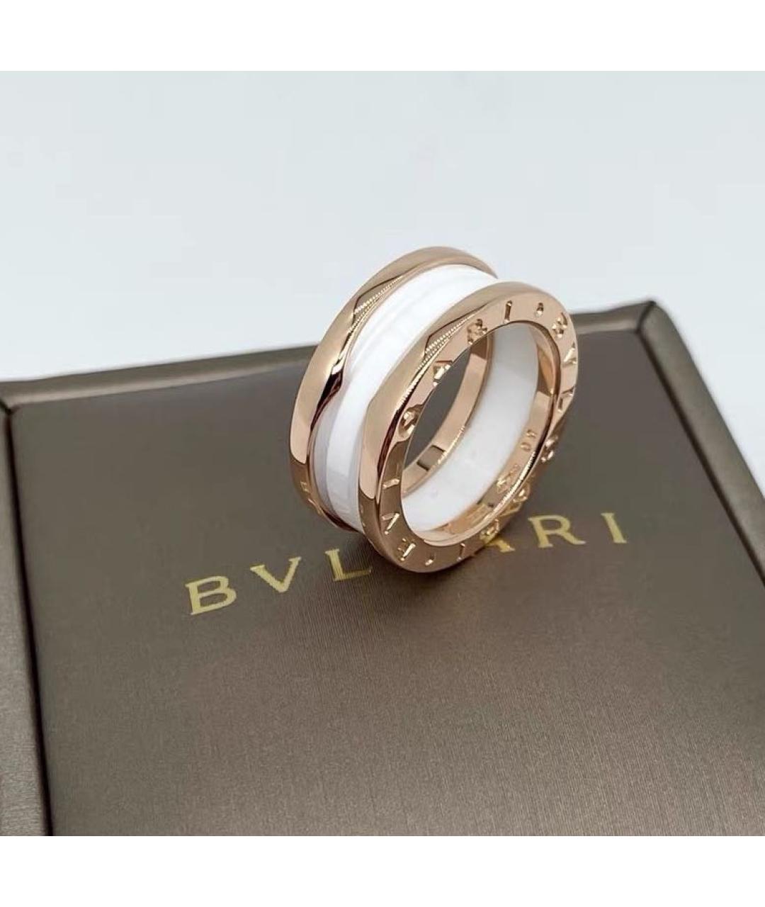 BVLGARI Белое кольцо из розового золота, фото 3