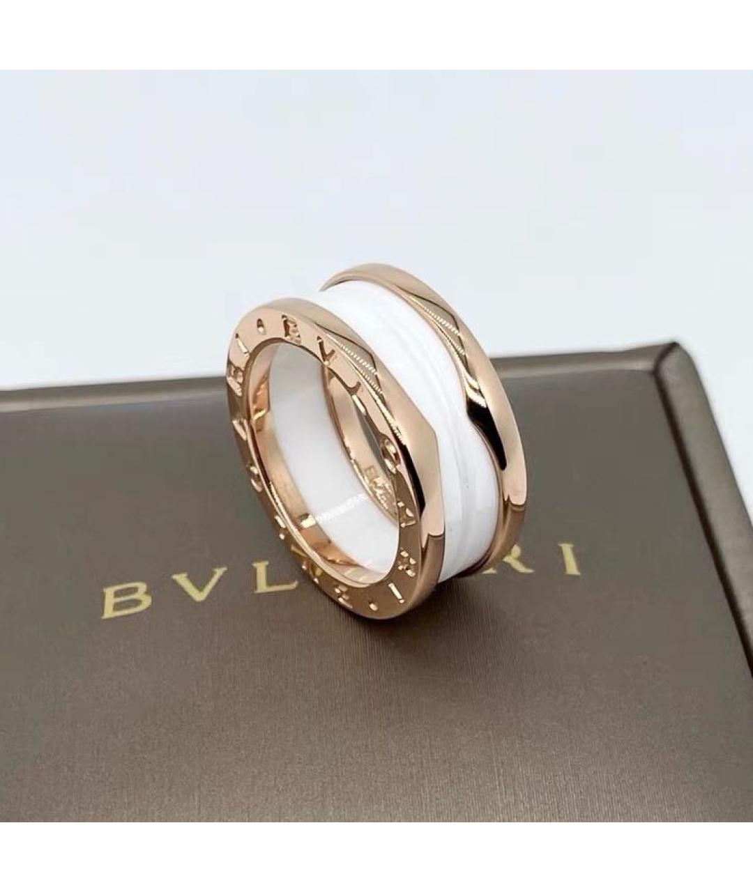 BVLGARI Белое кольцо из розового золота, фото 4