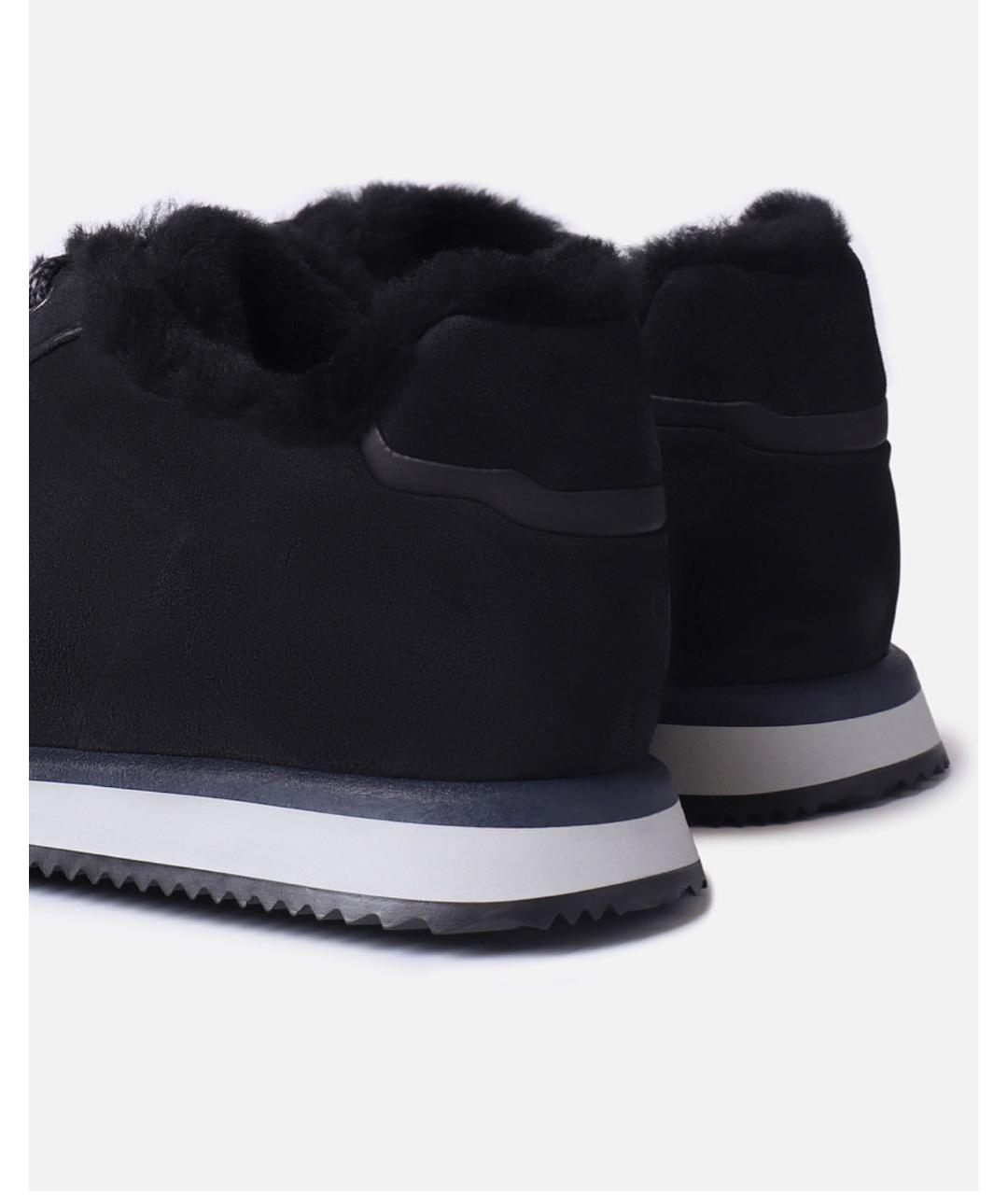 ZILLI Черные замшевые низкие кроссовки / кеды, фото 3