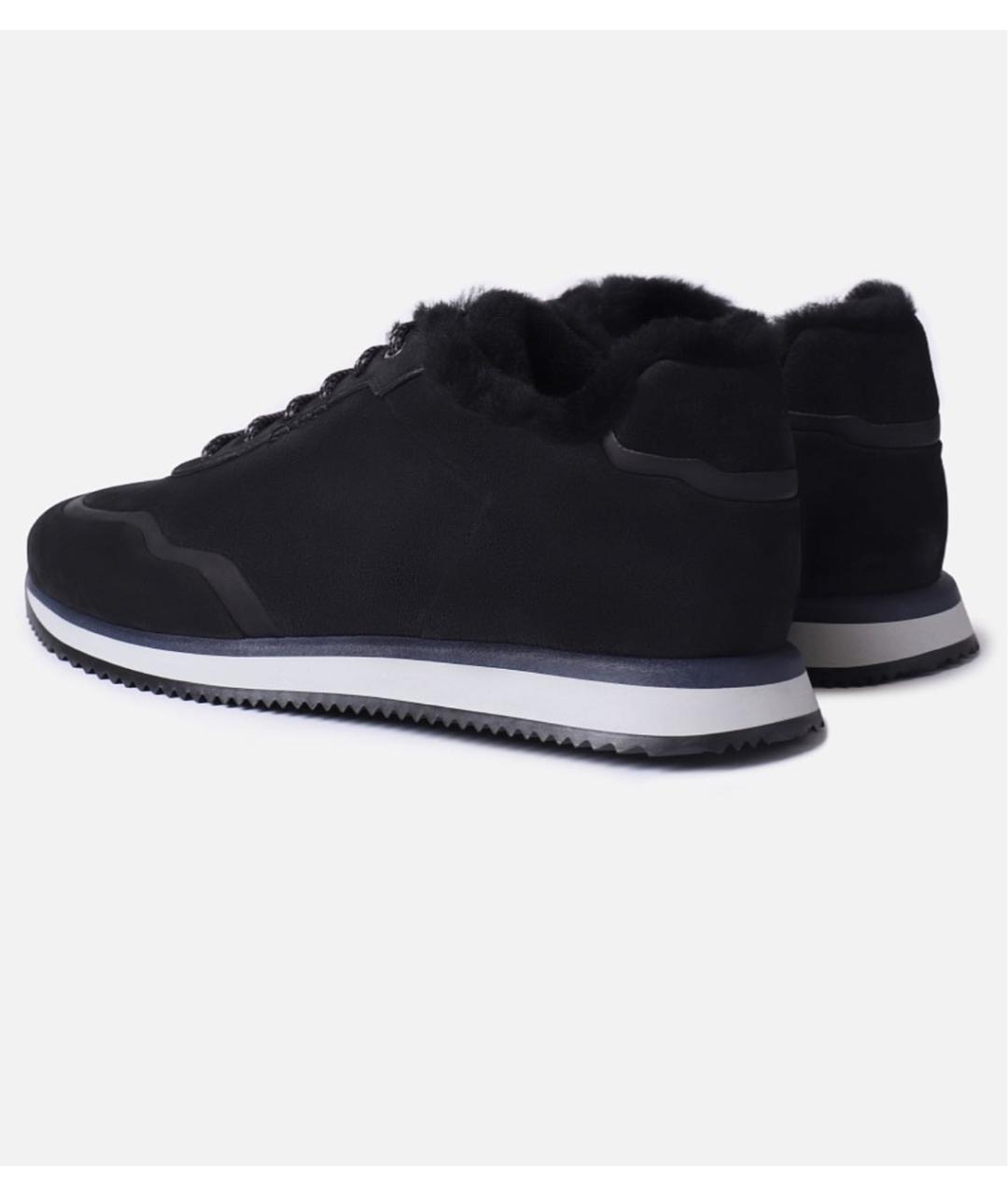 ZILLI Черные замшевые низкие кроссовки / кеды, фото 7