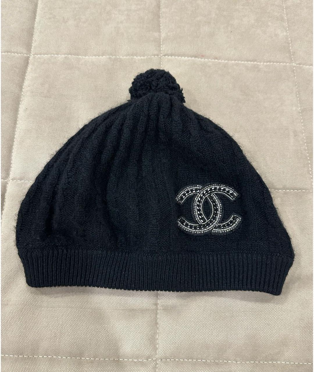 CHANEL Черная кашемировая шапка, фото 2