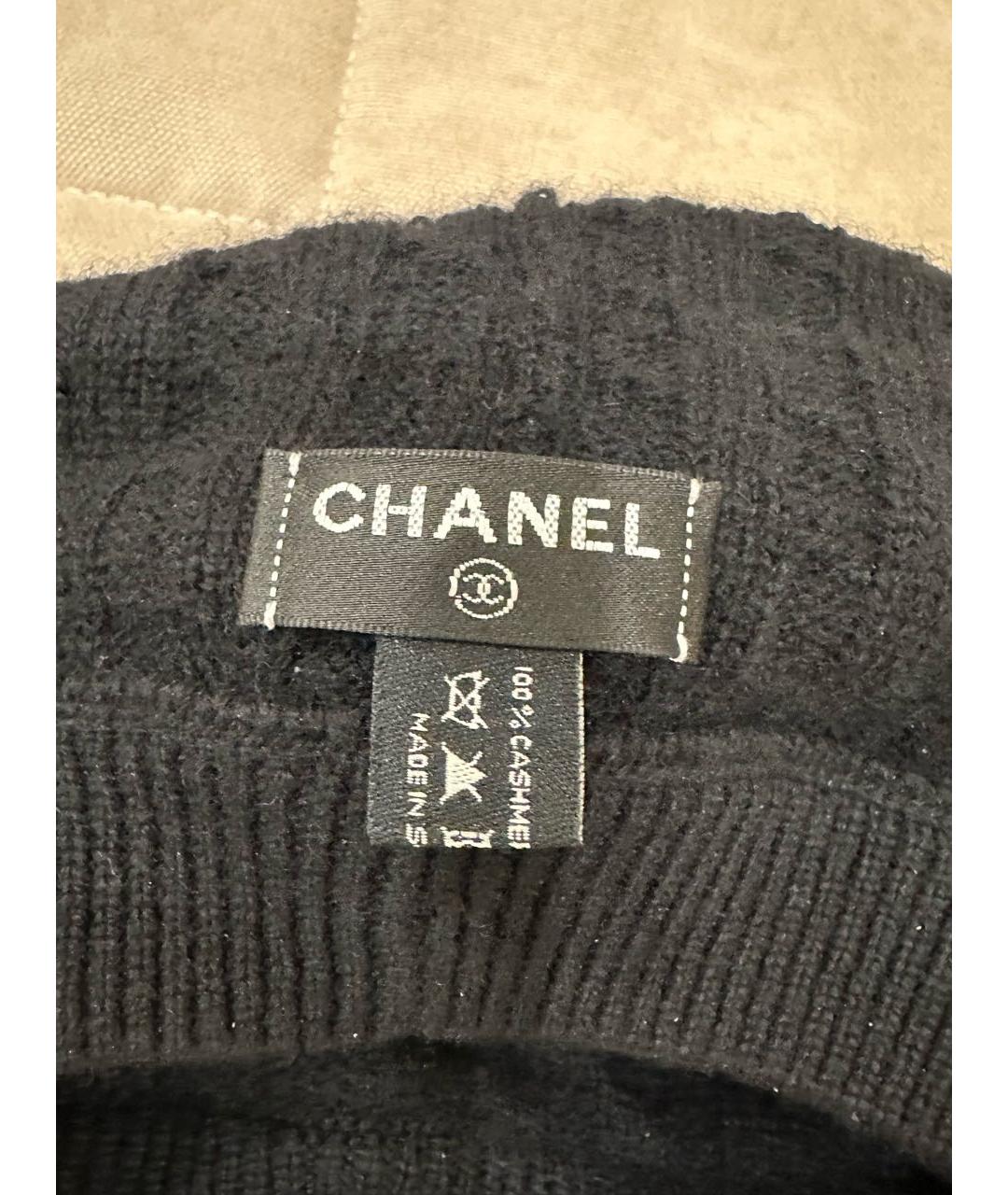 CHANEL Черная кашемировая шапка, фото 8