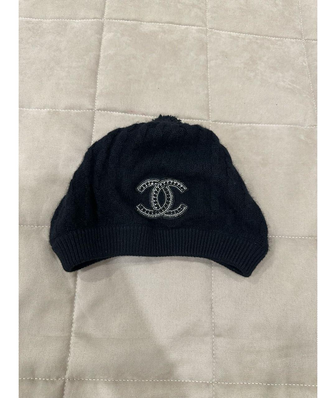 CHANEL Черная кашемировая шапка, фото 6