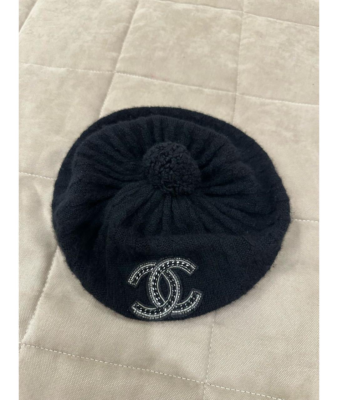 CHANEL Черная кашемировая шапка, фото 5