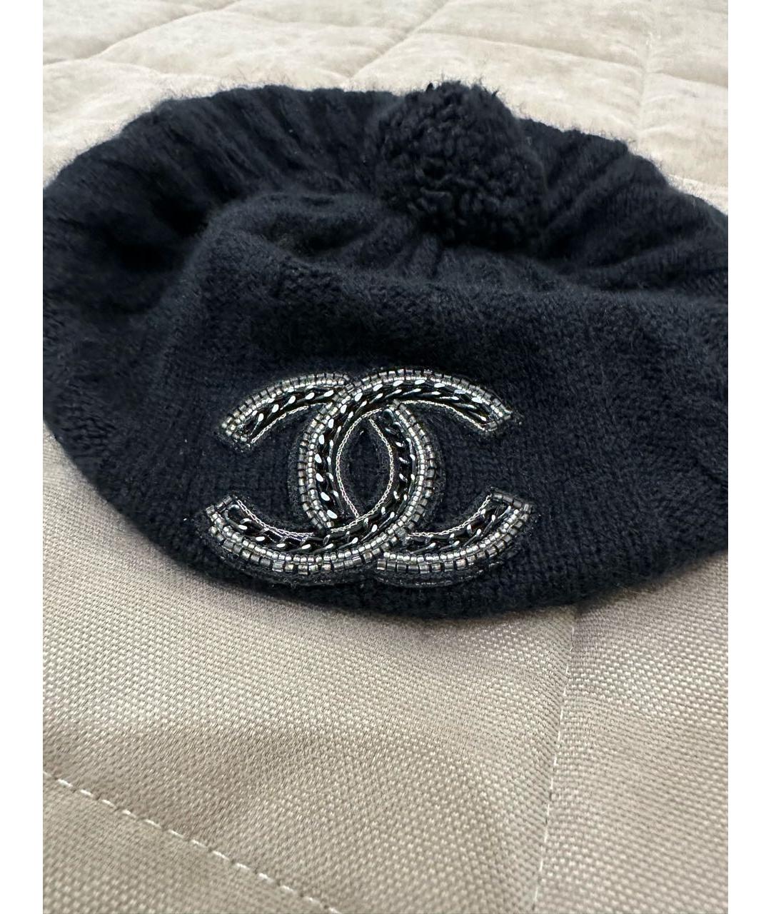 CHANEL Черная кашемировая шапка, фото 4