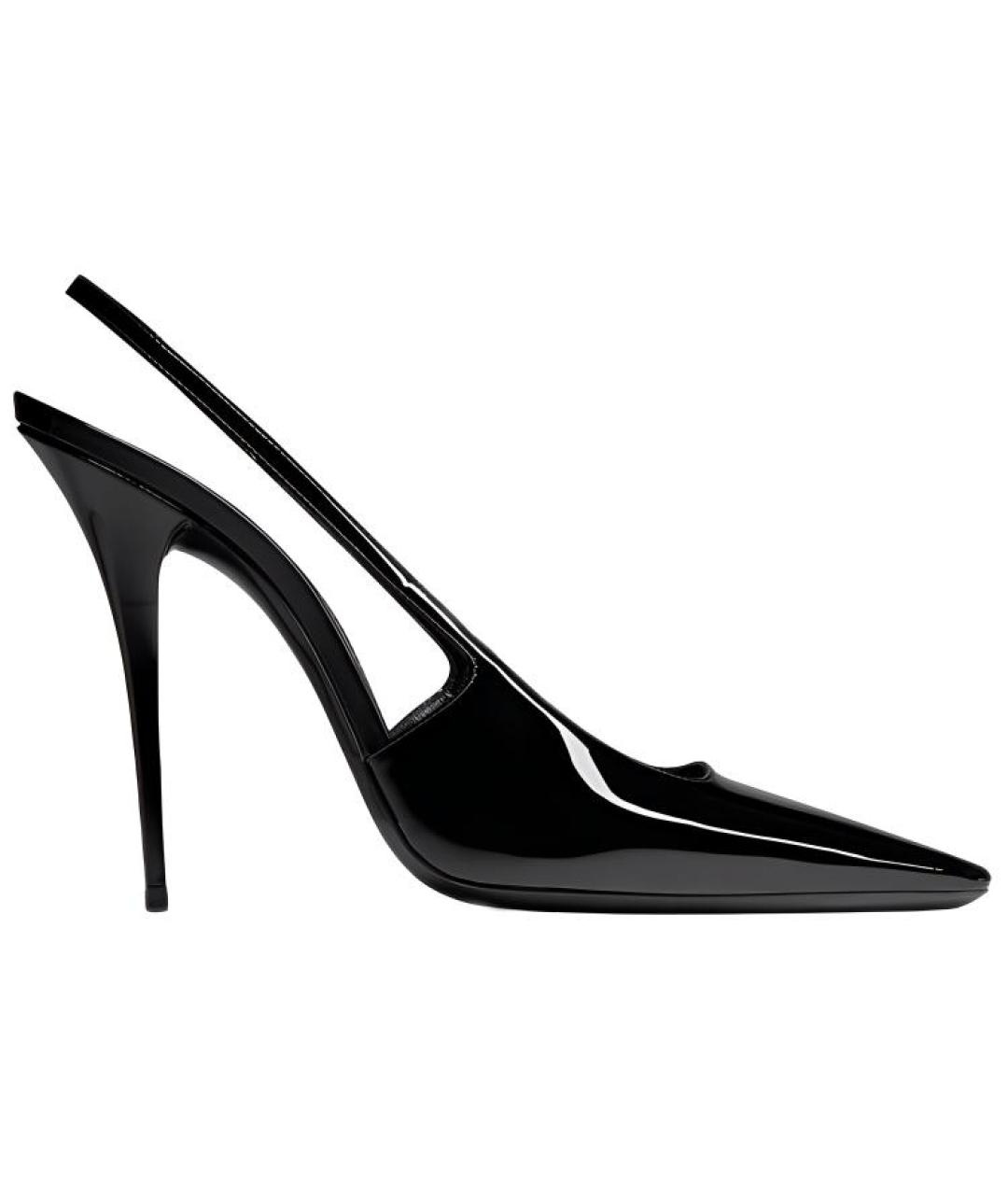 SAINT LAURENT Черные кожаные туфли, фото 1