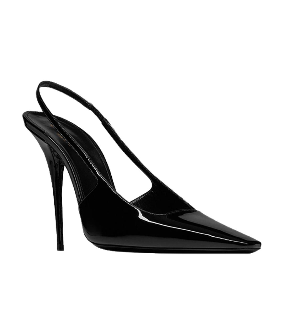 SAINT LAURENT Черные кожаные туфли, фото 2