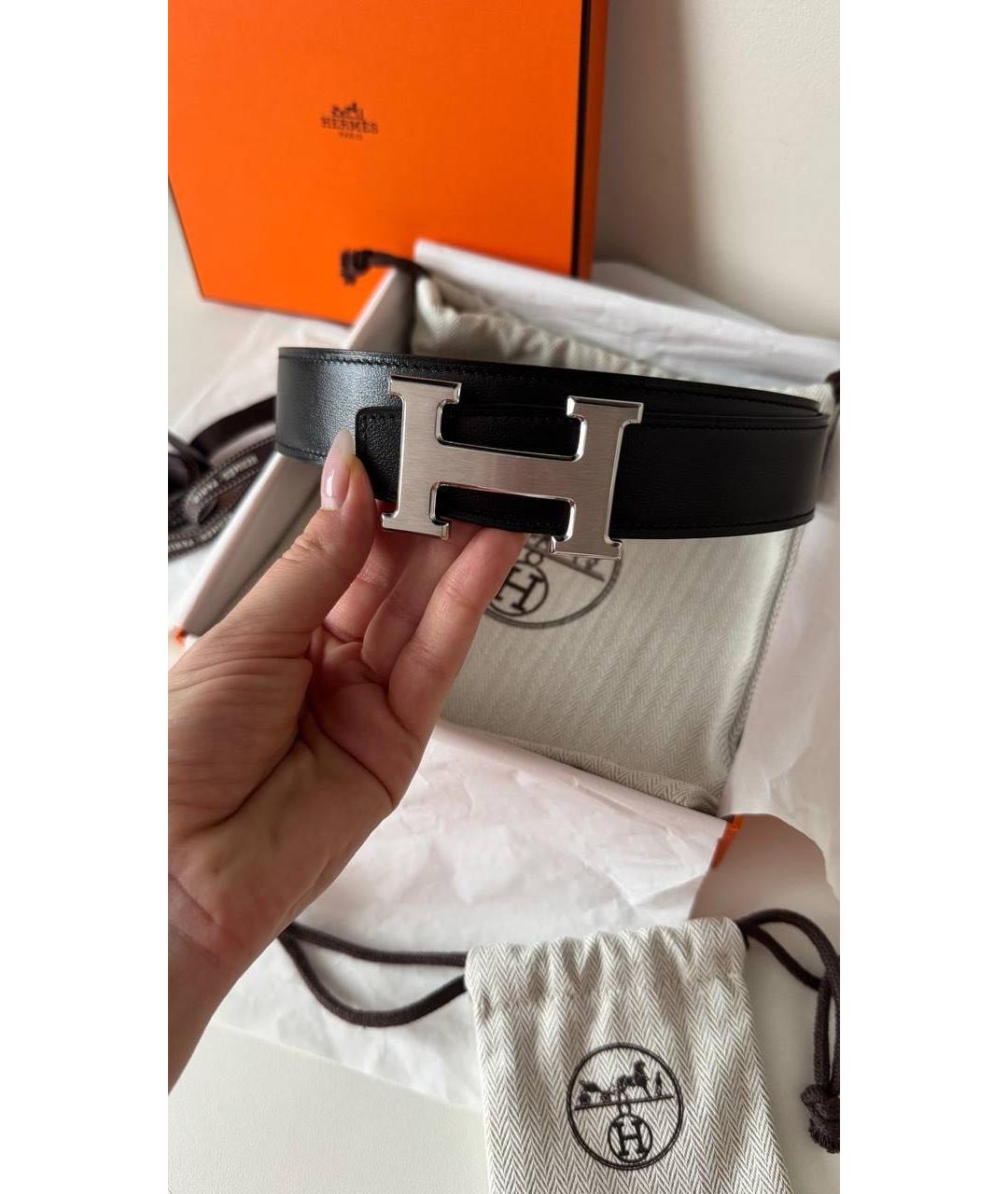 HERMES Коричневый кожаный ремень, фото 3