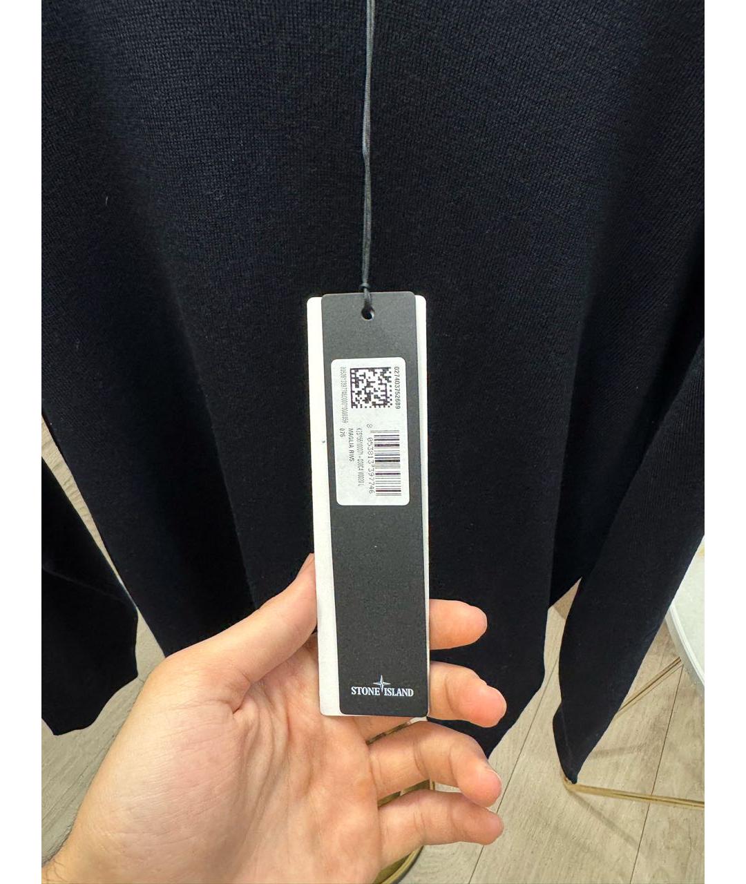 STONE ISLAND Черный шерстяной джемпер / свитер, фото 5