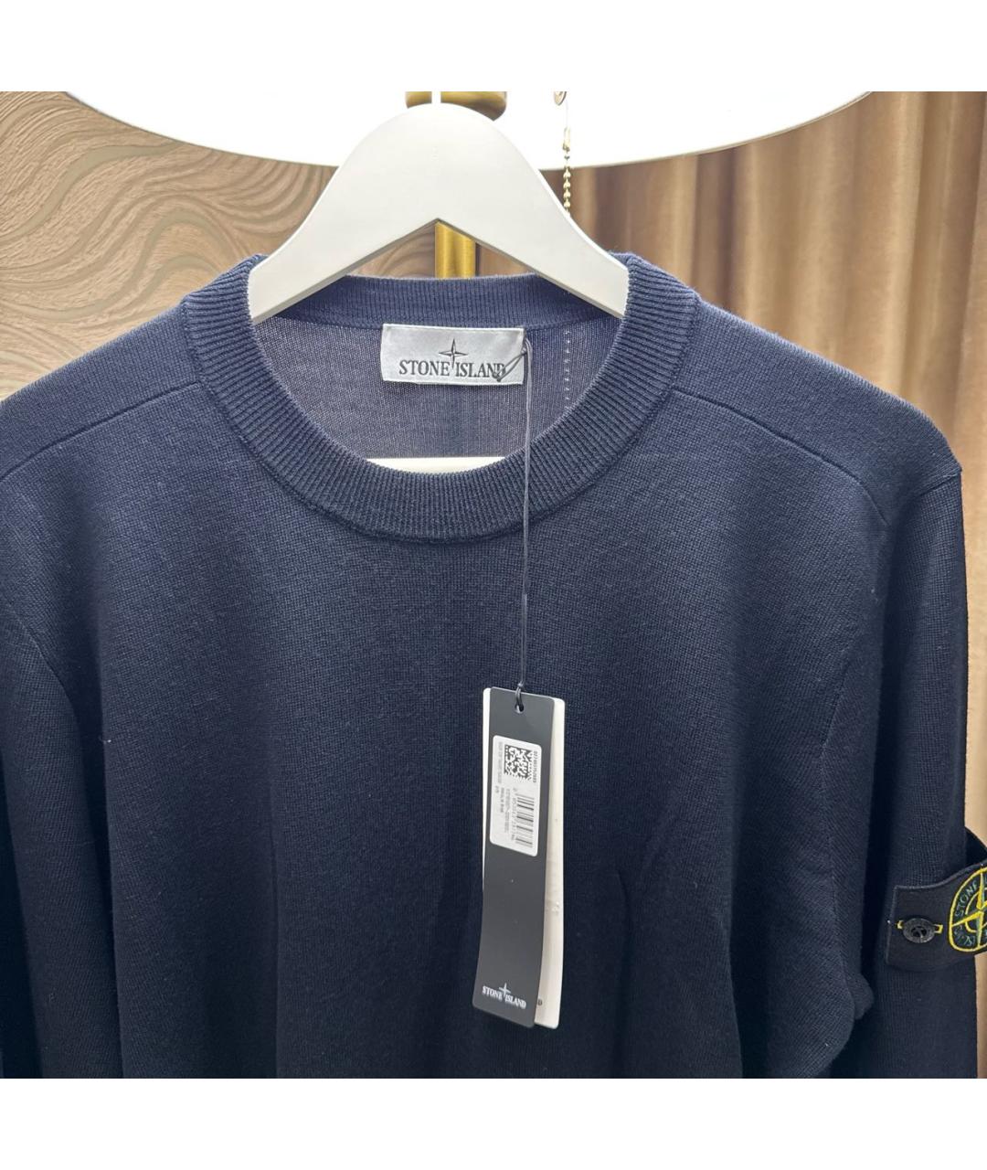 STONE ISLAND Черный шерстяной джемпер / свитер, фото 3