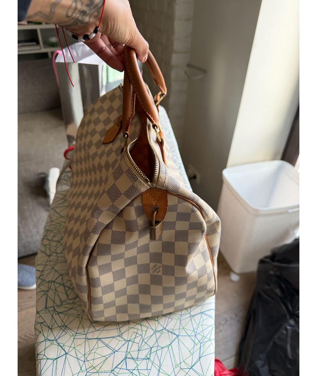 LOUIS VUITTON Белая сумка с короткими ручками, фото 3