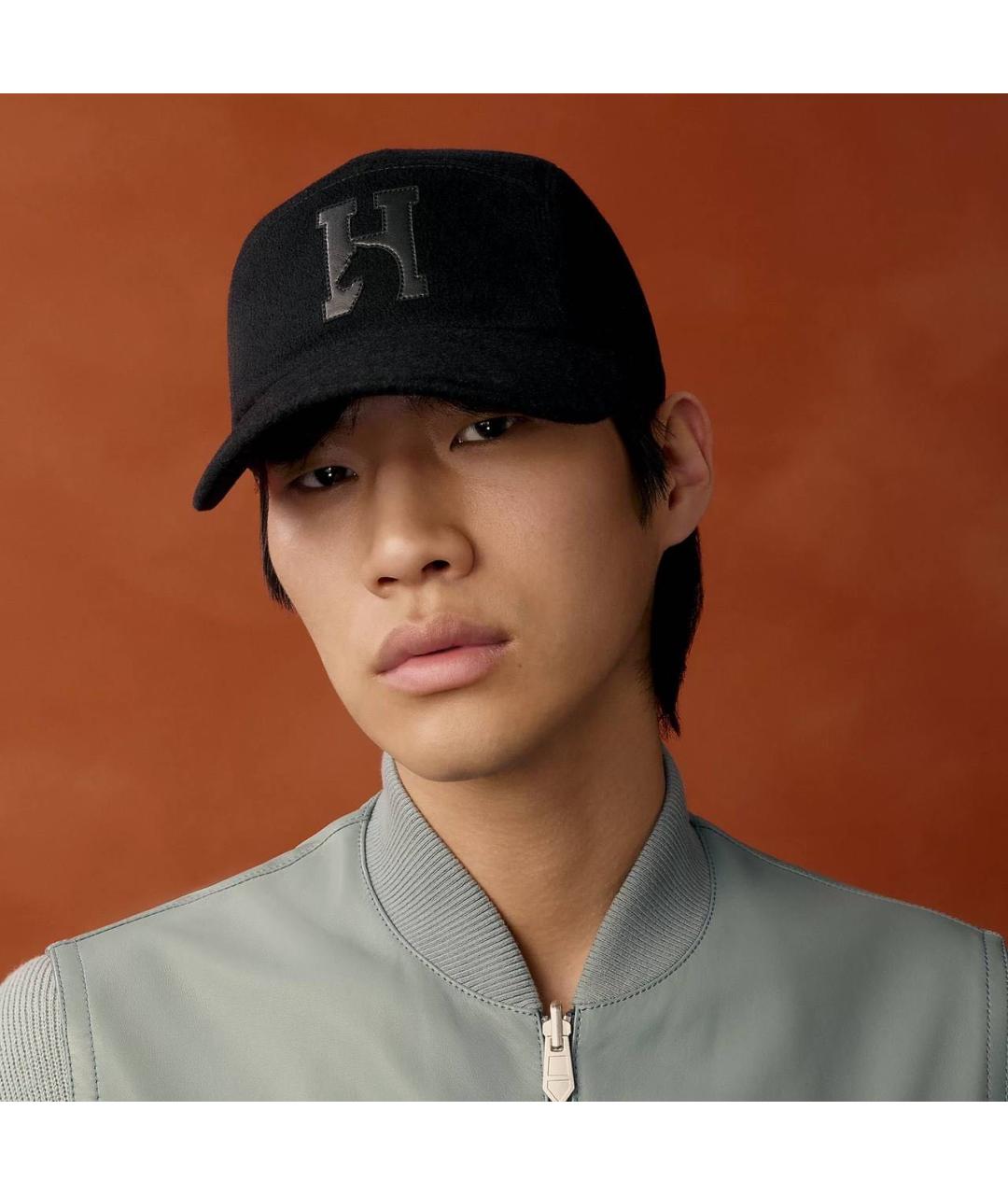 HERMES Черная кашемировая кепка/бейсболка, фото 2