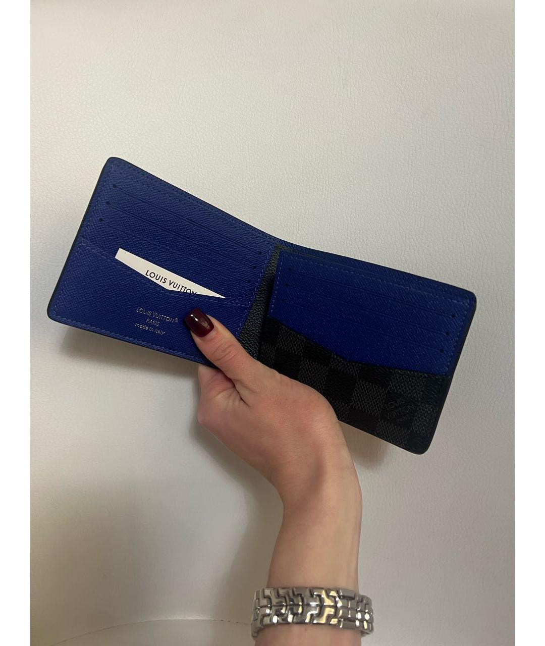 LOUIS VUITTON Серый кожаный кошелек, фото 2