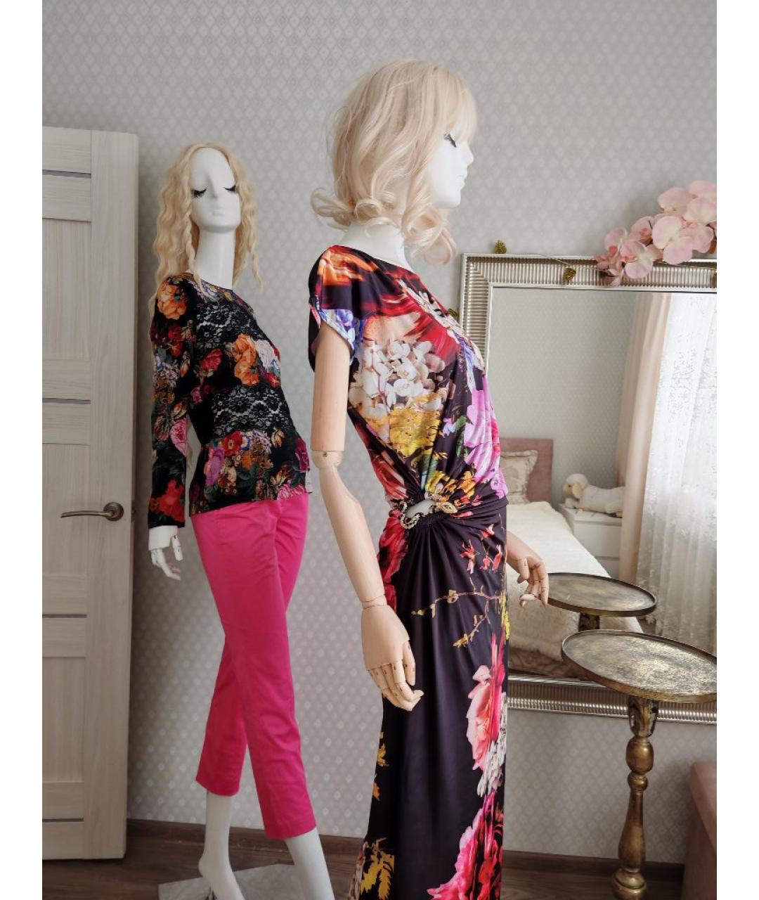 ROBERTO CAVALLI Мульти полиамидовое вечернее платье, фото 5