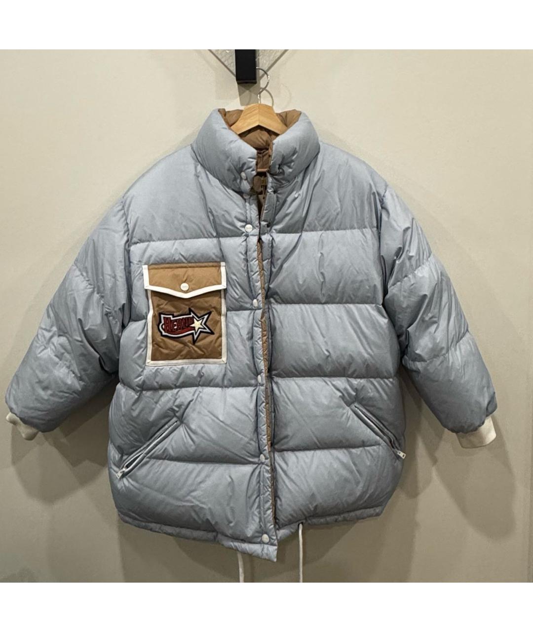 HERNO Голубой полиэстеровый пуховик, фото 9