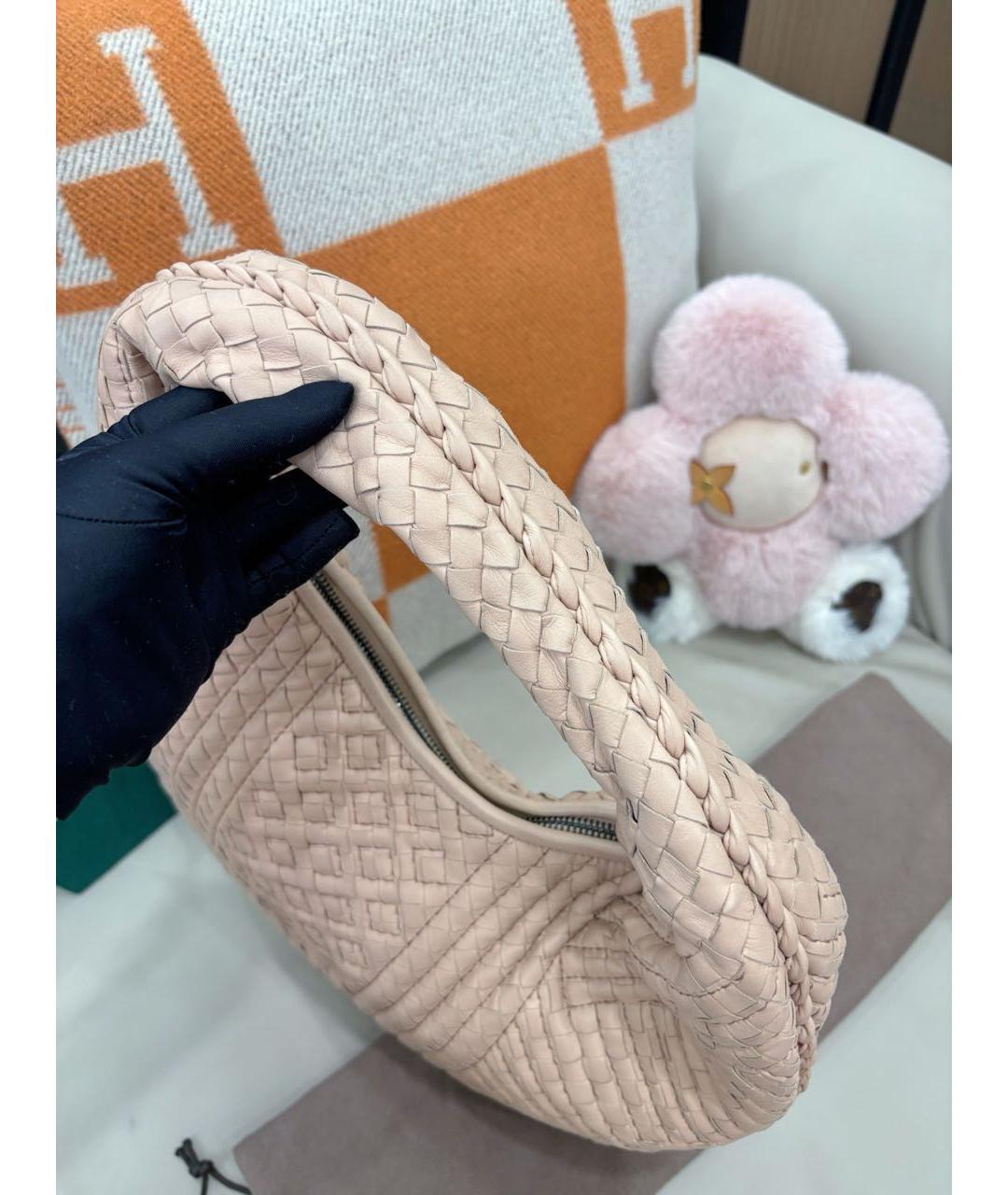 BOTTEGA VENETA Розовая кожаная сумка с короткими ручками, фото 6