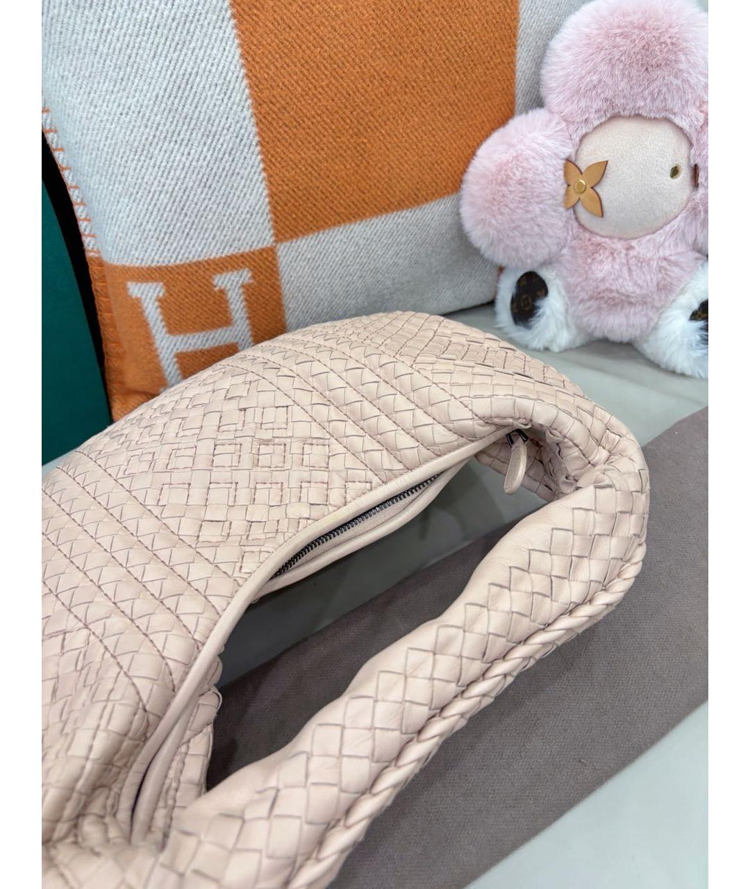 BOTTEGA VENETA Розовая кожаная сумка с короткими ручками, фото 7