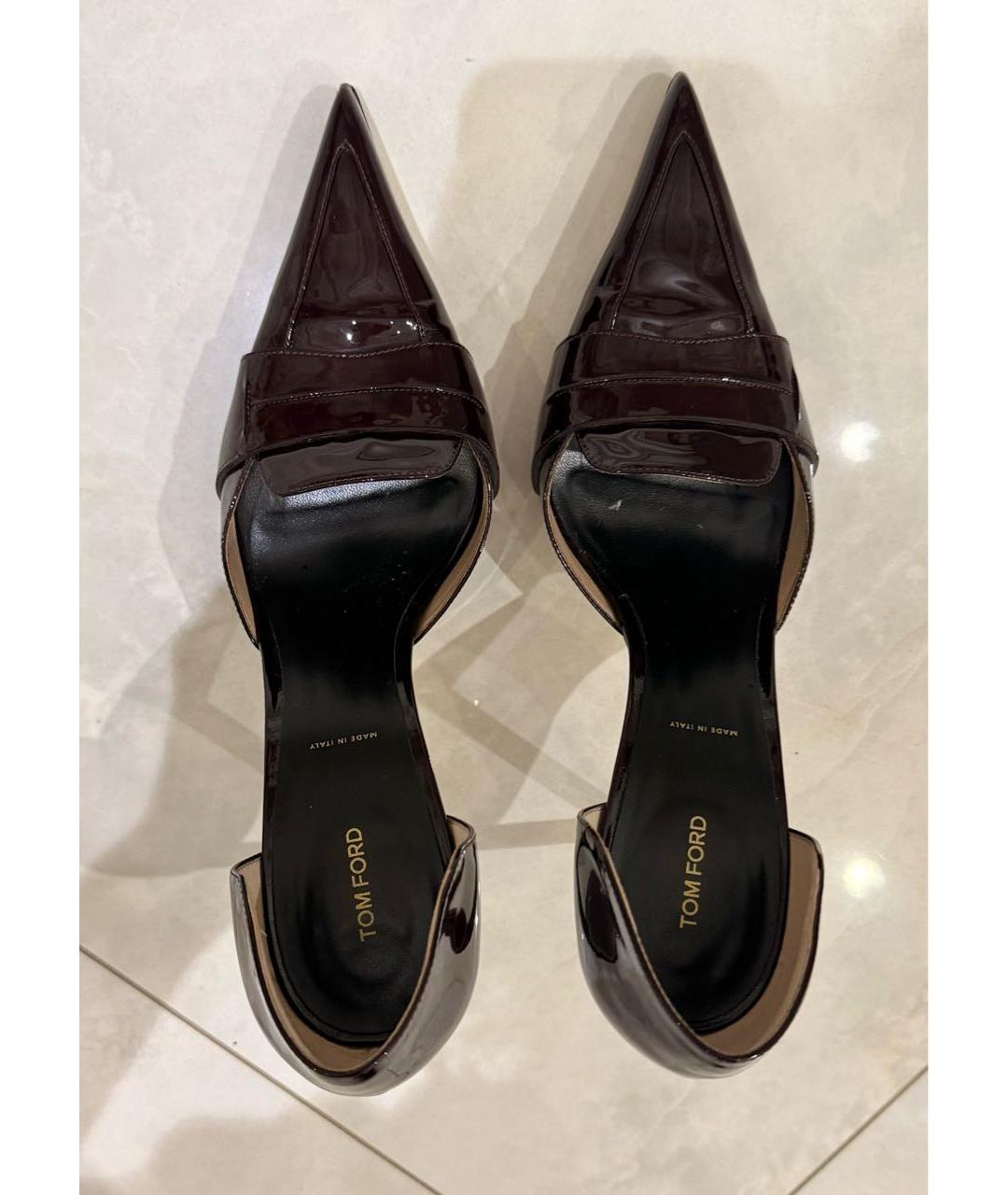 TOM FORD Бордовые туфли из лакированной кожи, фото 3