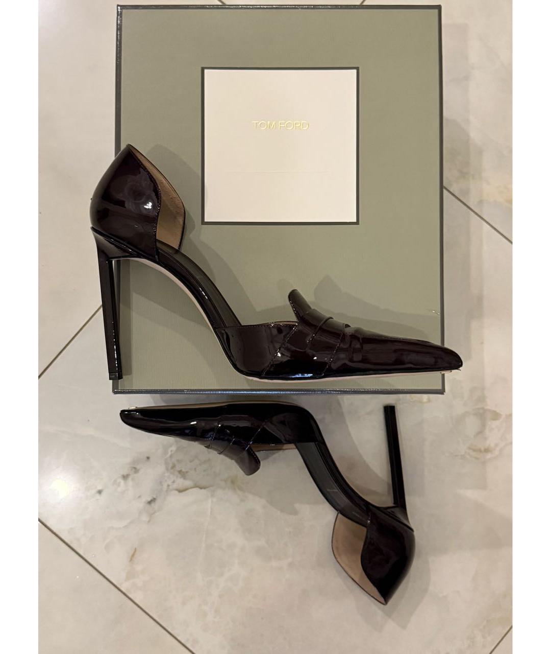 TOM FORD Бордовые туфли из лакированной кожи, фото 5