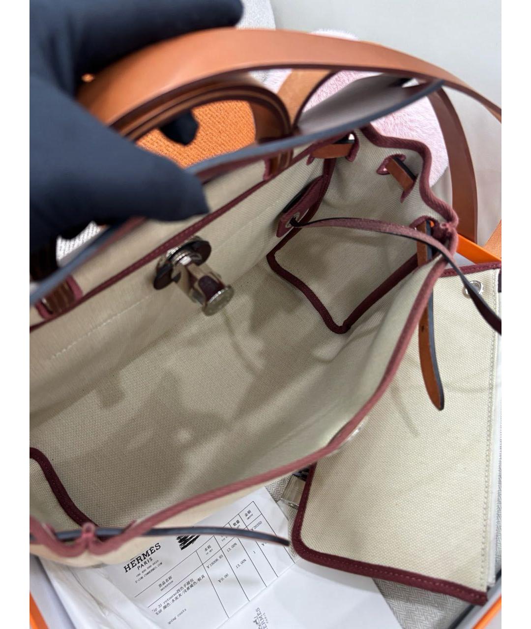 HERMES Бежевая сумка с короткими ручками, фото 8