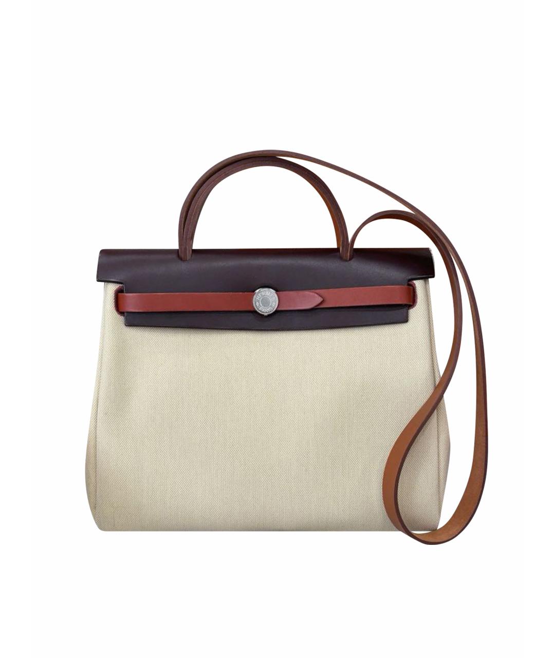 HERMES Бежевая сумка с короткими ручками, фото 1