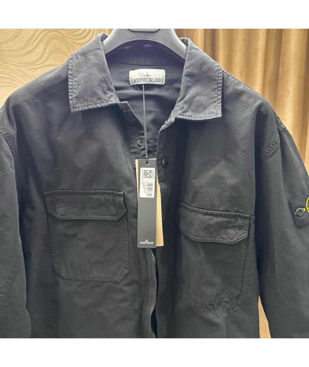 STONE ISLAND Черная хлопковая кэжуал рубашка, фото 2