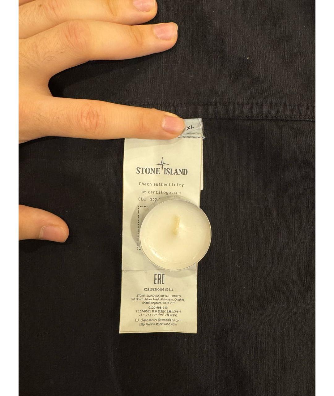 STONE ISLAND Черная хлопковая кэжуал рубашка, фото 7