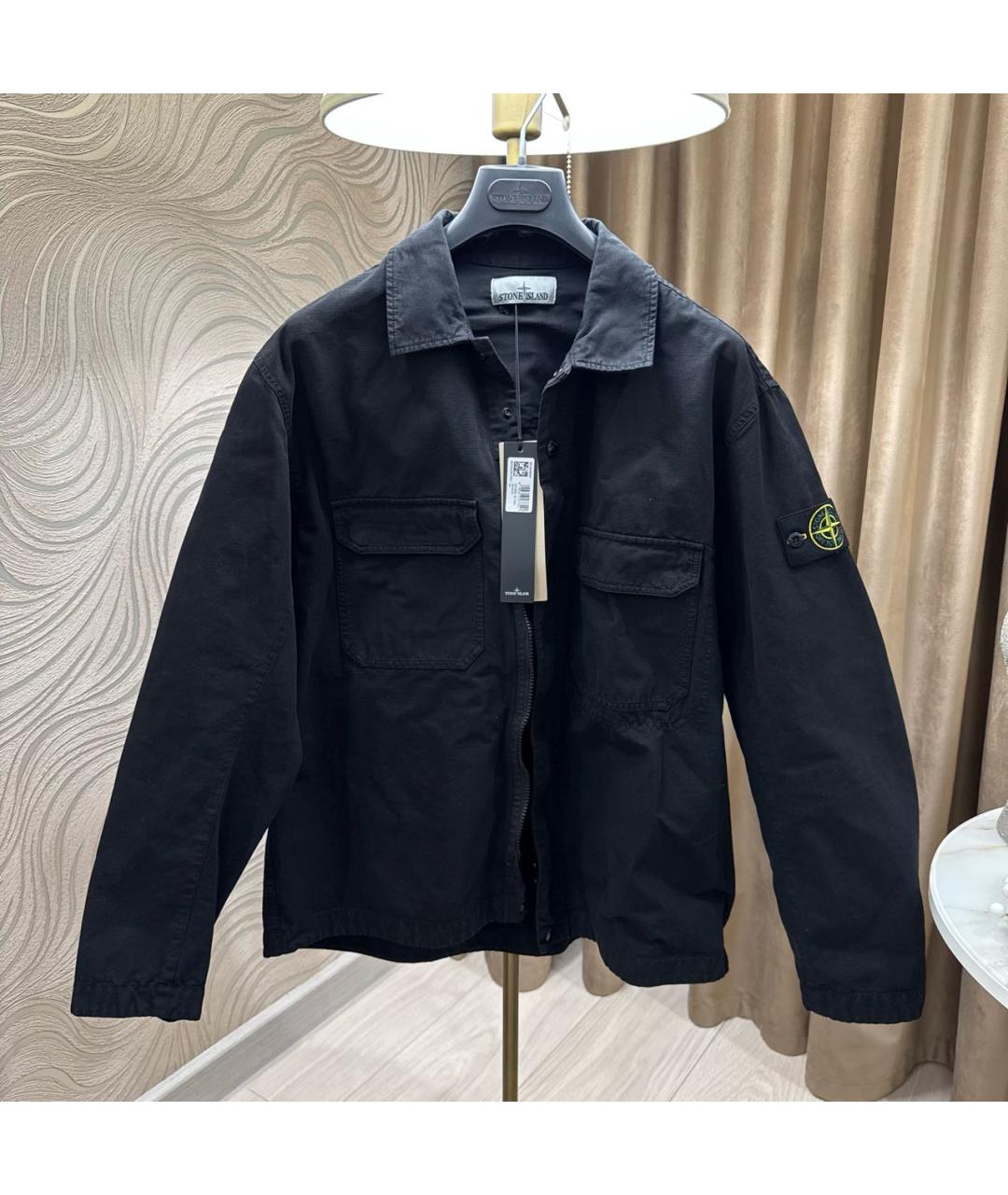 STONE ISLAND Черная хлопковая кэжуал рубашка, фото 9