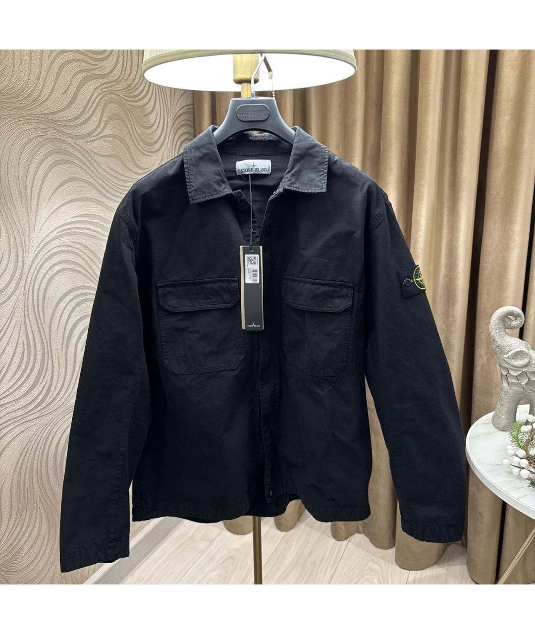 STONE ISLAND Черная хлопковая кэжуал рубашка, фото 8