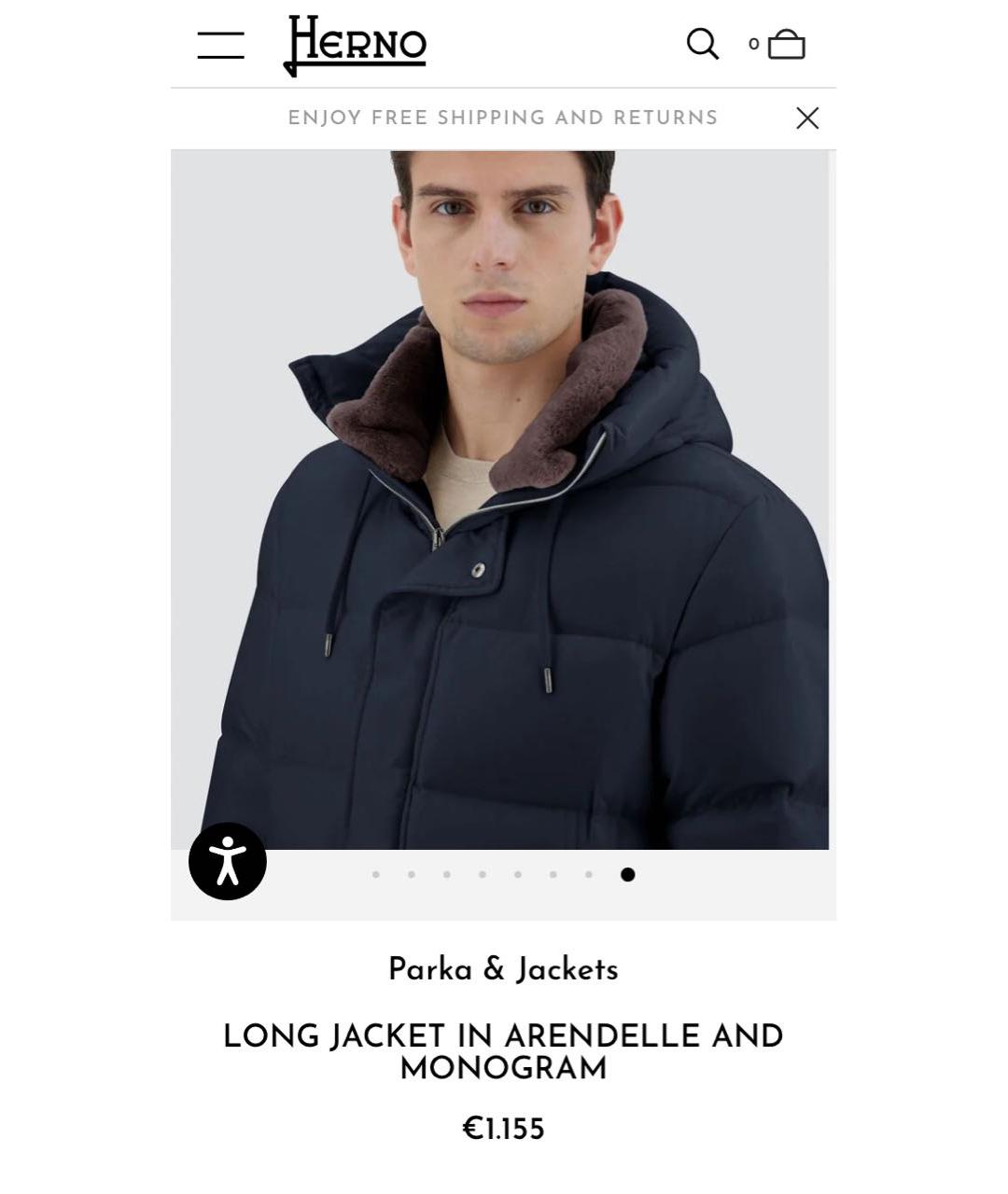 HERNO Черная полиэстеровая парка, фото 8