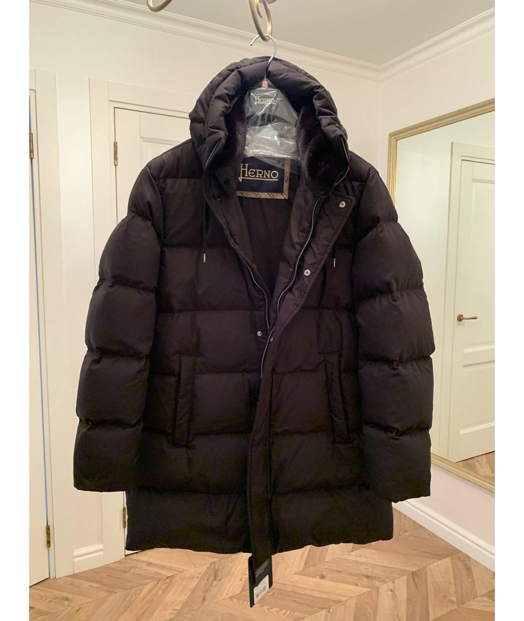 HERNO Черная полиэстеровая парка, фото 4