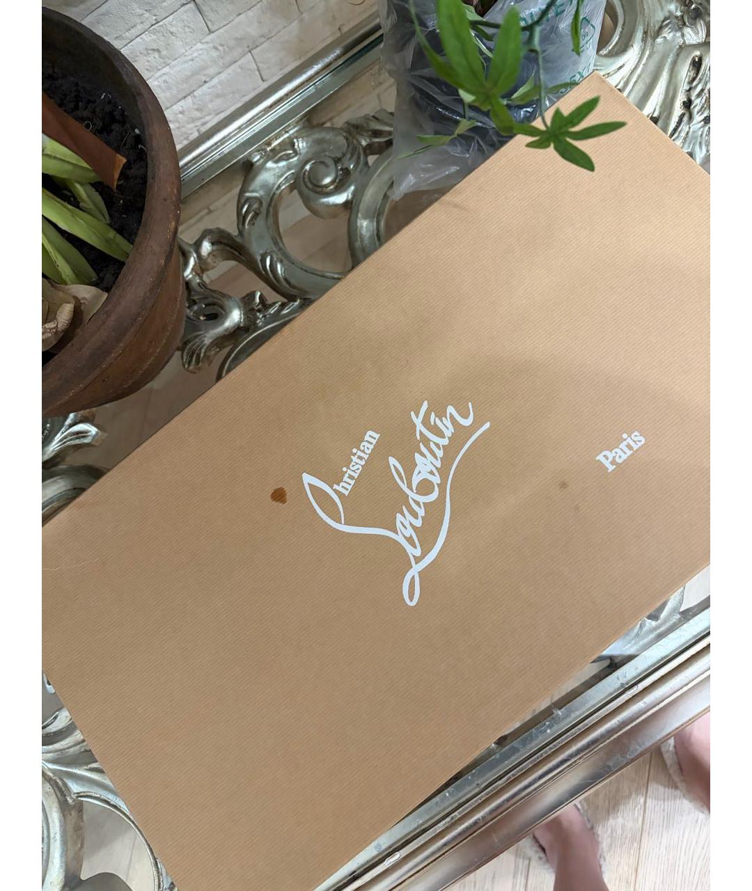 CHRISTIAN LOUBOUTIN Коричневые кожаные сапоги, фото 6