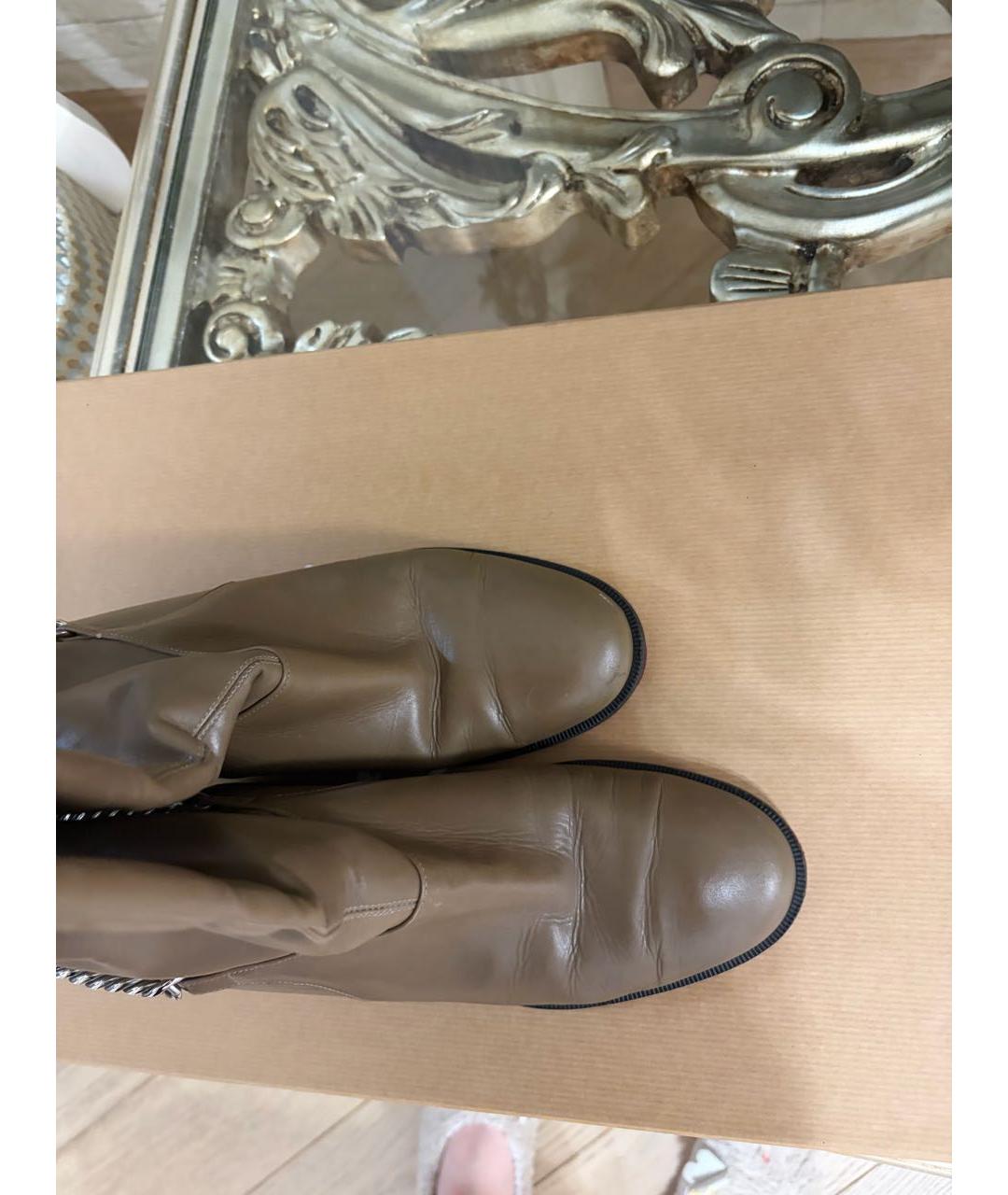 CHRISTIAN LOUBOUTIN Коричневые кожаные сапоги, фото 2