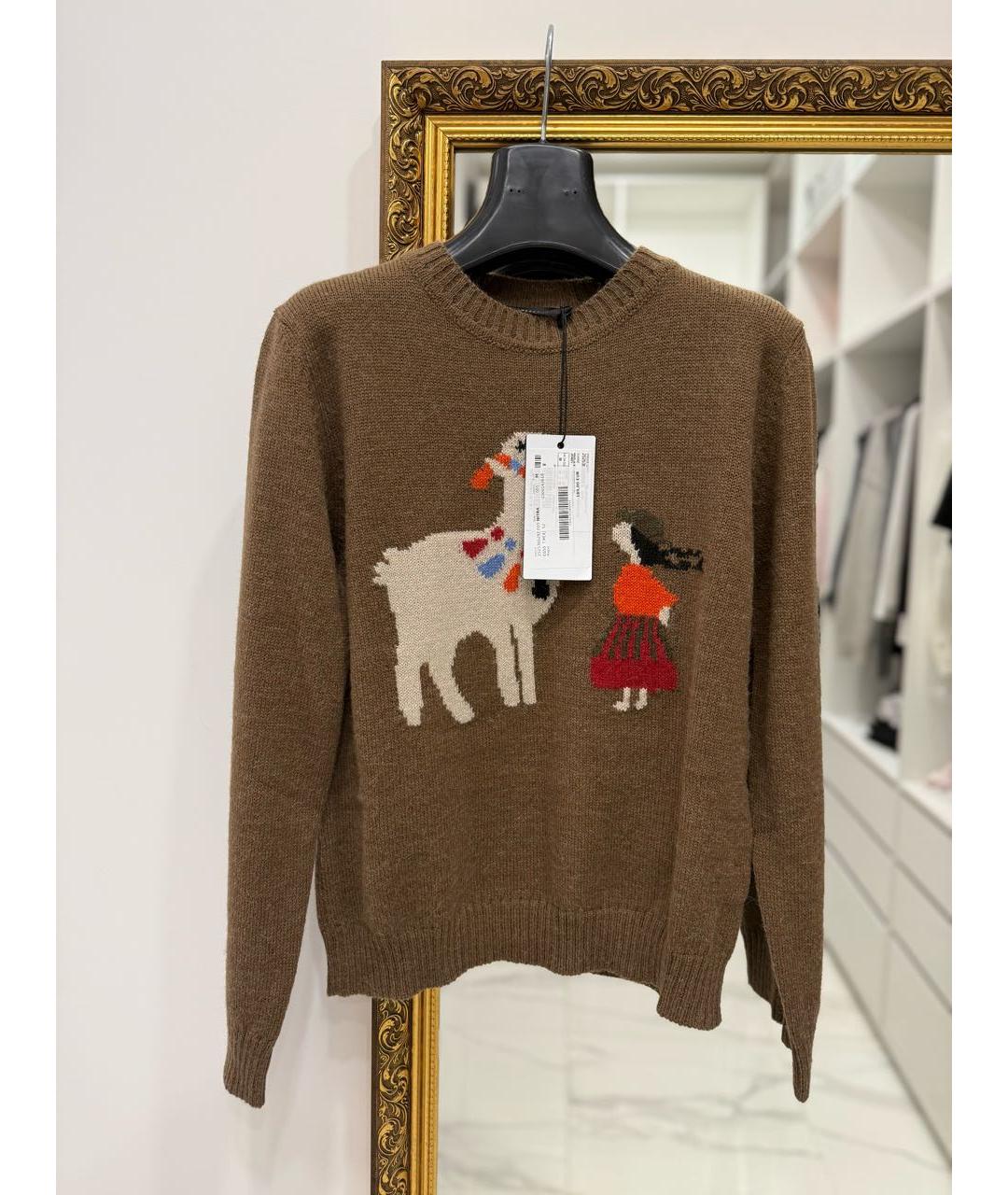 MAX MARA Коричневый шерстяной джемпер / свитер, фото 2