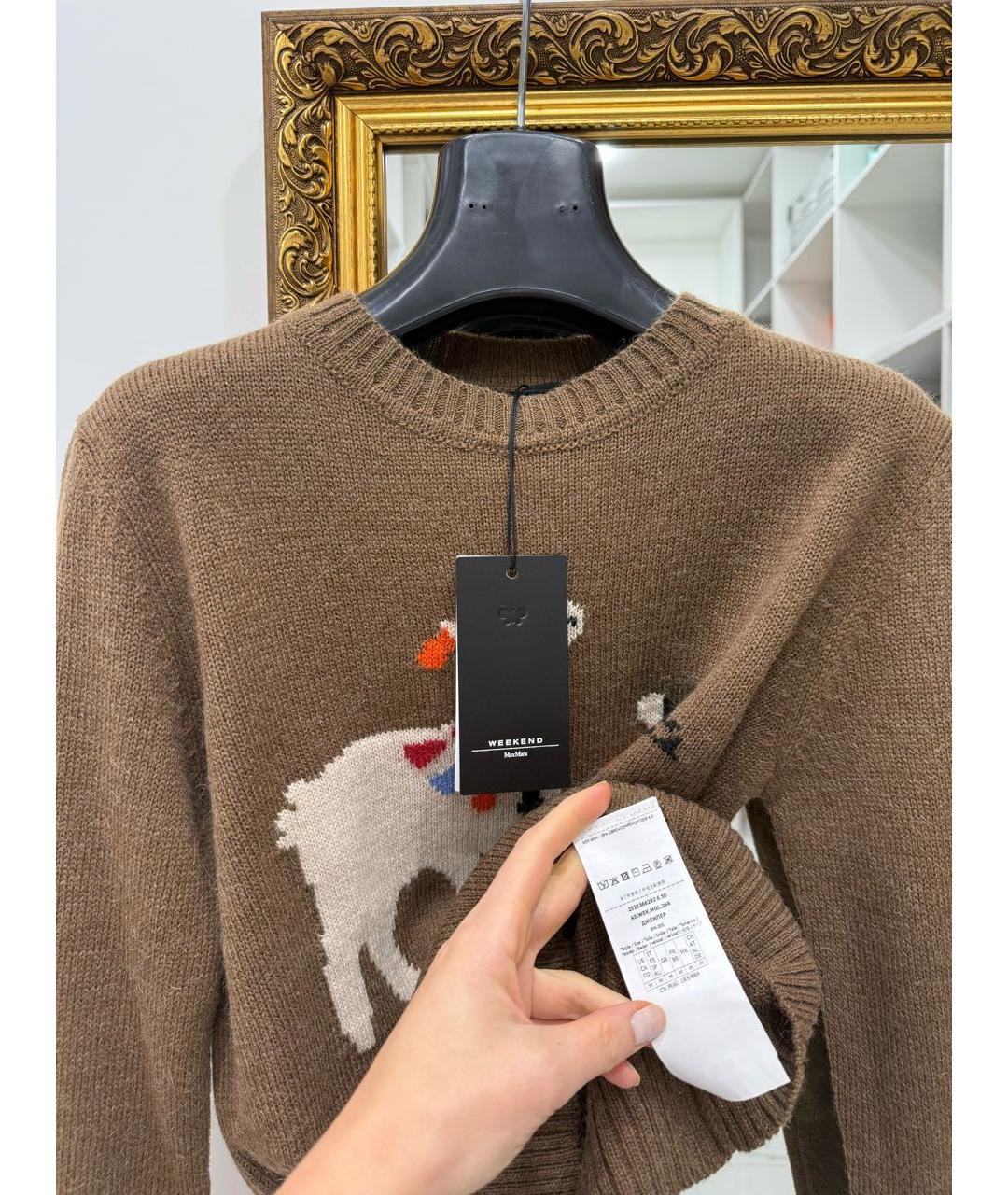 MAX MARA Коричневый шерстяной джемпер / свитер, фото 4