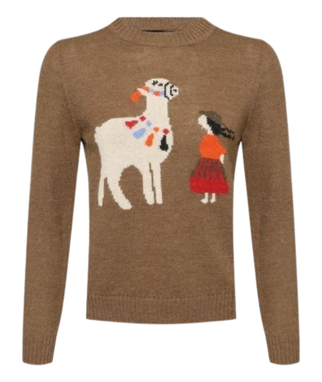 MAX MARA Коричневый шерстяной джемпер / свитер, фото 1