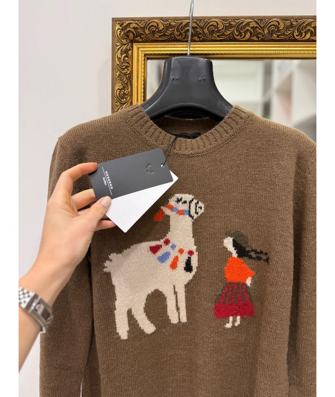 MAX MARA Коричневый шерстяной джемпер / свитер, фото 3