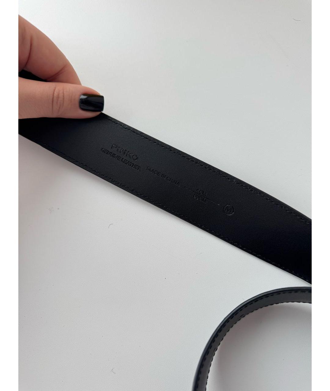 PINKO Черный кожаный ремень, фото 3