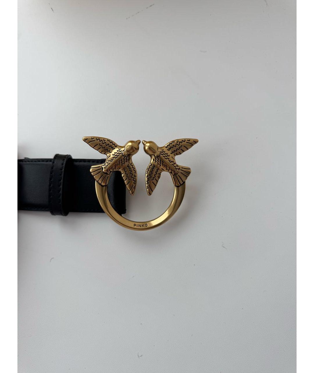 PINKO Черный кожаный ремень, фото 2