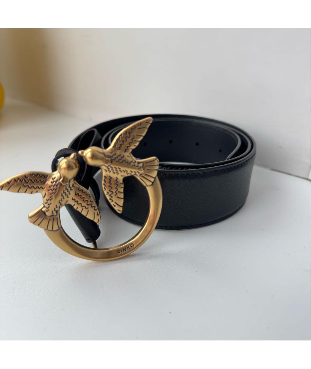 PINKO Черный кожаный ремень, фото 5